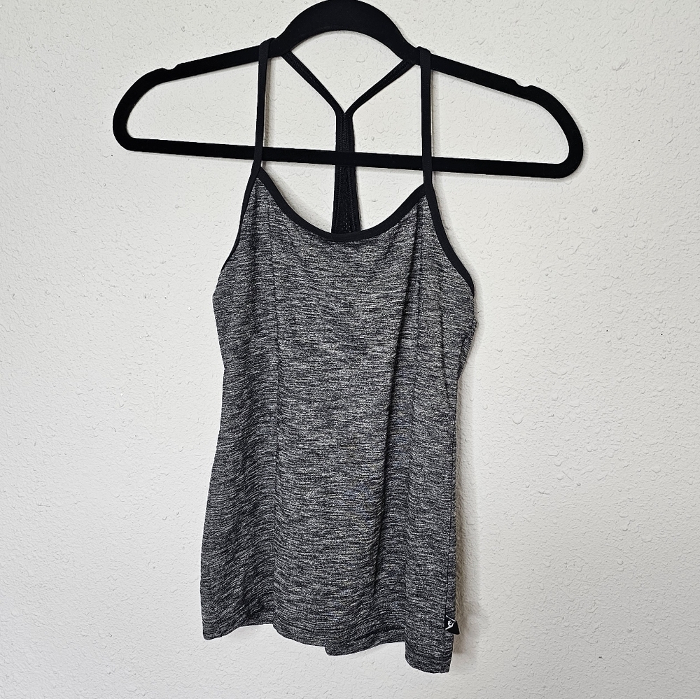 Energetiks Dance Wear Minimalist Gray Black Top Adult Size S Small‎ 4-6